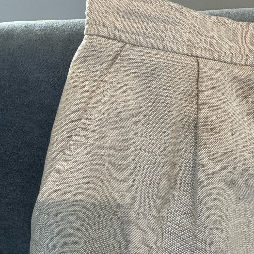Talbots Petites Vintage Oatmeal Linen Skirt Sz 8 - Picture 2 of 7